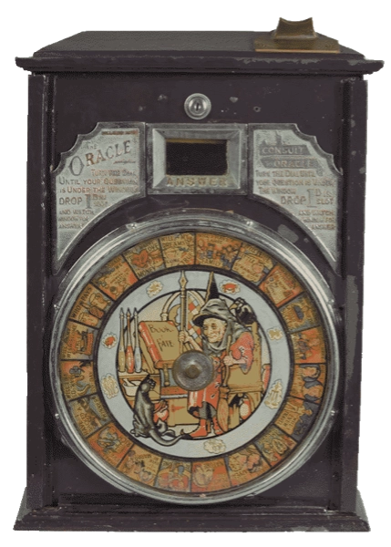 An old fortune telling box like the kind seen at amusement parks. Very mysterious.